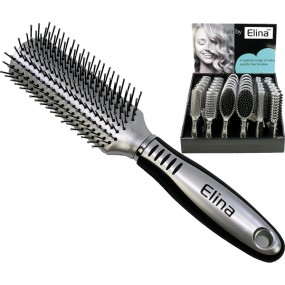 Hairbrush Luxury Rubber Grip Disp. 6 Styles Asstd