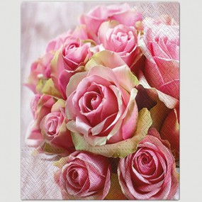 Premium Napkins 'Roses' 20pcs 33x33cm