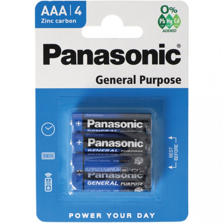 Battery PANASONIC Micro AAA 4pc Pack on Card, Tools & electric items, Low-price Items