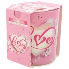 Scented candle motifglass 'Love' 100g wax 7x8cm