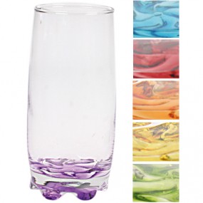 Glass Coral Juice Glass 0.2L 6 Colours Asstd.