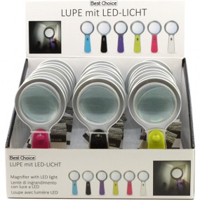Loupe LED, différentes couleurs sur présentoir