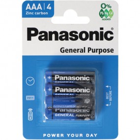 Battery PANASONIC Micro AAA 4pc Pack on Card