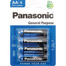Batterie PANASONIC R6 Mignon AA 4pc Pack sur cart