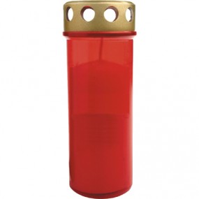 Memorial Candles Red Large w/ Gold Lid 17x6cm
