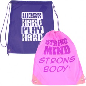 Sports bags GymBag 42x33cm design & 2 colors ASS.
