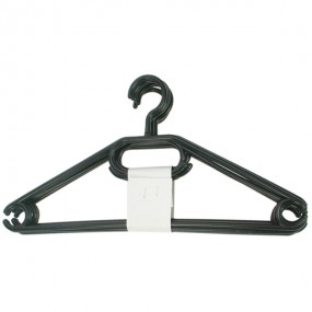 Coat Hanger 5pc Set Plastic Black Rotating Hook