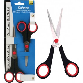 Scissors Quality 2pcs 17+14cm w/rubber Grip