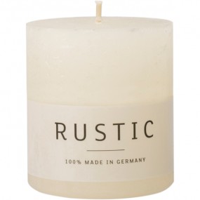 Kerze Rustic Safe Candle 80x70mm Wollweiß