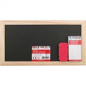 Chalkboard set 28x15cm, chalk colorful 4er,Sponge
