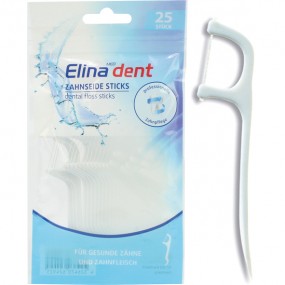 Dental Floss Sticks Elina 25er 8cm in zip-bag