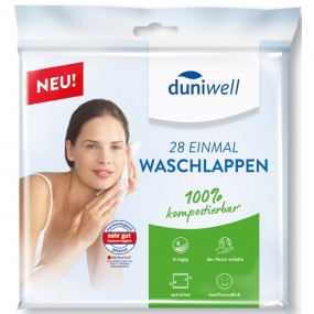 Duniwell disposable washcloths 28s 20 x 20 cm