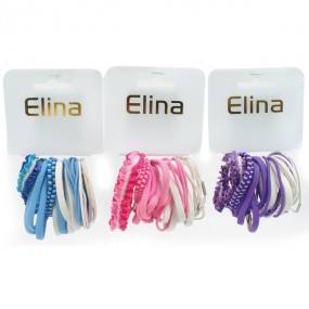 Hair Band Elina 20pc Set 4 Asstd. Strong+Coloured