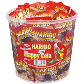 Food Haribo round tin Happy Cola 100pcs mini bag