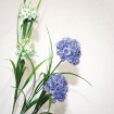Decorative lily w. 2 ball shaped flowers 62cm