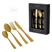 Cutlery set, gold, matt, 16 pcs. 430 stainless steel, 4x