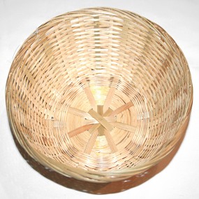 Raffia basket round natural coloured 22,6x4cm