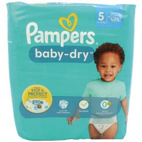 Pampers Baby Dry Taille 5 Junior (11-18kg) 26 pcs
