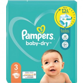 Pampers Baby Dry Taille 3 Midi (6-10kg) 34 pcs