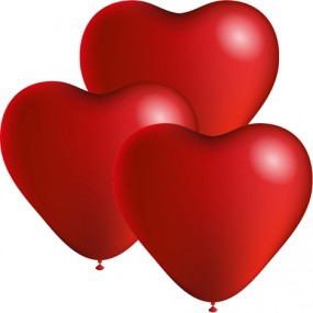 Balloons 3pcs heart 24cm diameter, best quality,