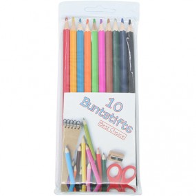 Paquet de 10 crayons de couleur pointus en
