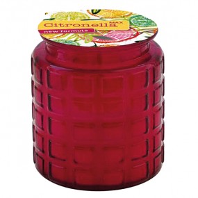Candle Citronella 170g red glass, white wax