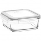 Glass container with lid 1150ml, 16x16x6cm