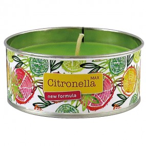 Candle Citronella 165g green in metal box