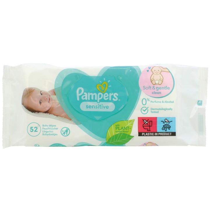 Pampers Lingettes Bébé sensible 52s, Produits pour bébés, Cosmétiques de  Marques