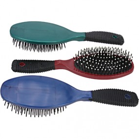 Hair Brush Massage Oval 22cm w/ Rubber Handle