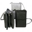Shoulder bag, felt, 3col. asst. light gray, gray,
