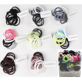 Hair tie soft 12er, black or colored assorted