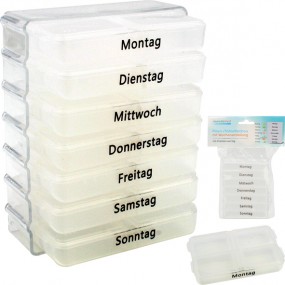 Pill Box 9,5x7,5x4,2cm transparent w/ Week