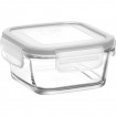 Glas container with lid 375ml, 11x11x6cm