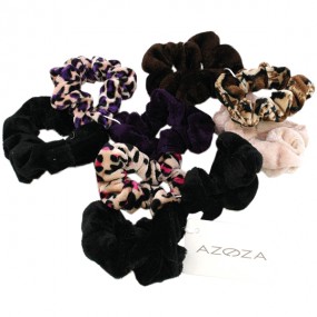 Hair Scrunchies small 3pcs, 12fold assorted