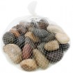 Decorative river stones ground 1 kg in a net