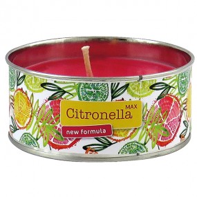Candle Citronella 165g red in metal box