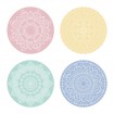 Mandala placemat, colourful, round, 4/s, approx. 38cm DM PP,